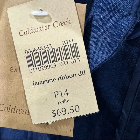 NWT Coldwater Creek 100% Linen Celebrate your Spirit Jacket,‎ Size 14P - Picture 4 of 9
